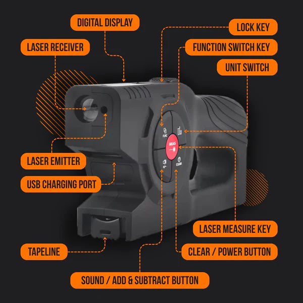 Precision Core's 3-in-1 Digital Laser Tape Measure